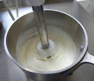 whipping strawberries and cream to make ice cream using nigel slater's recipe