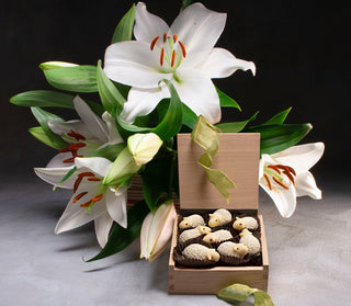 Easter Lilies with Chocolate Lambs