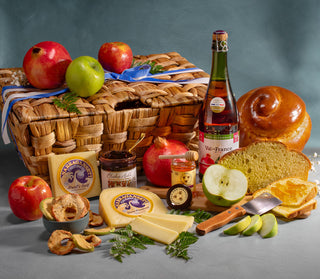 Rosh Hashanah Savory New Year Fruit Cheese Basket